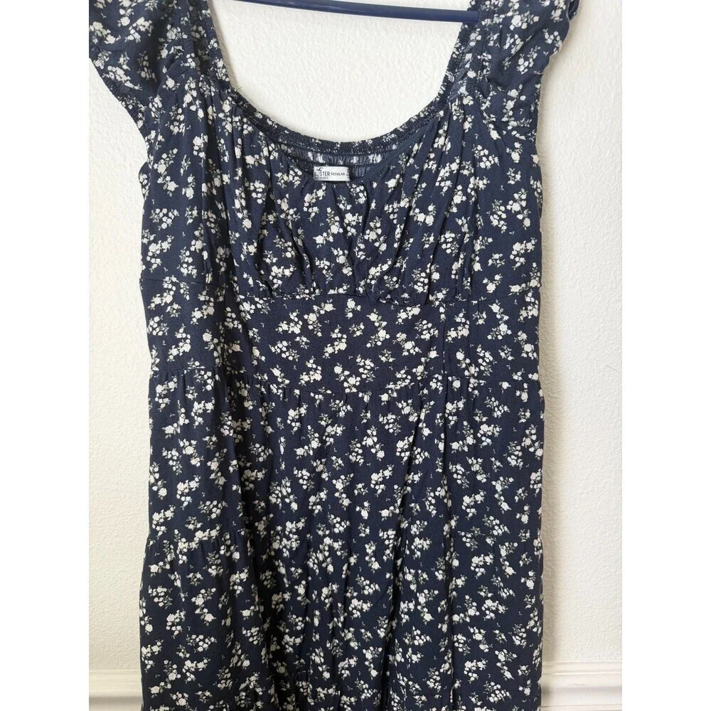 Hollister Mini Dress XL Cottagecore Smocked Boho Floral Summer Ditsy Pockets